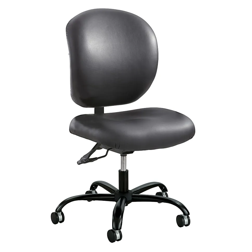 Safco® Alday™ 24/7 Task Chair, Faux Leather, Black