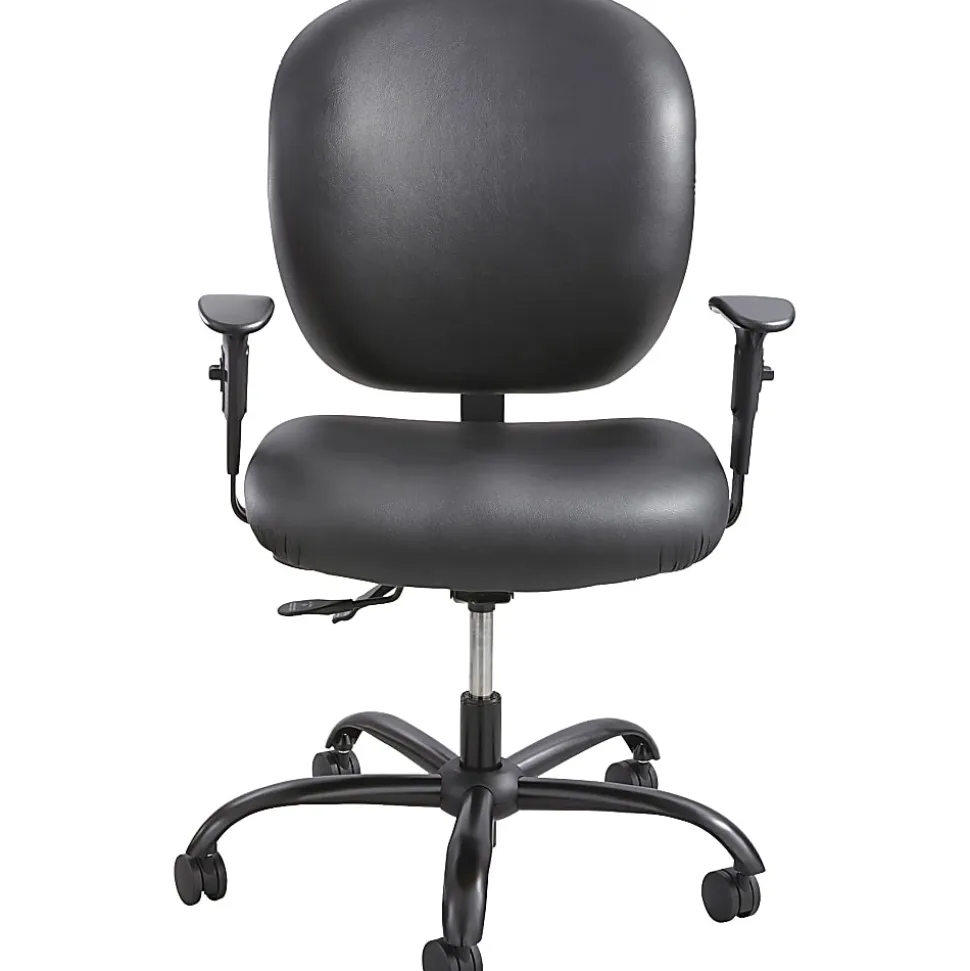 Safco® Alday™ 24/7 Task Chair, Faux Leather, Black