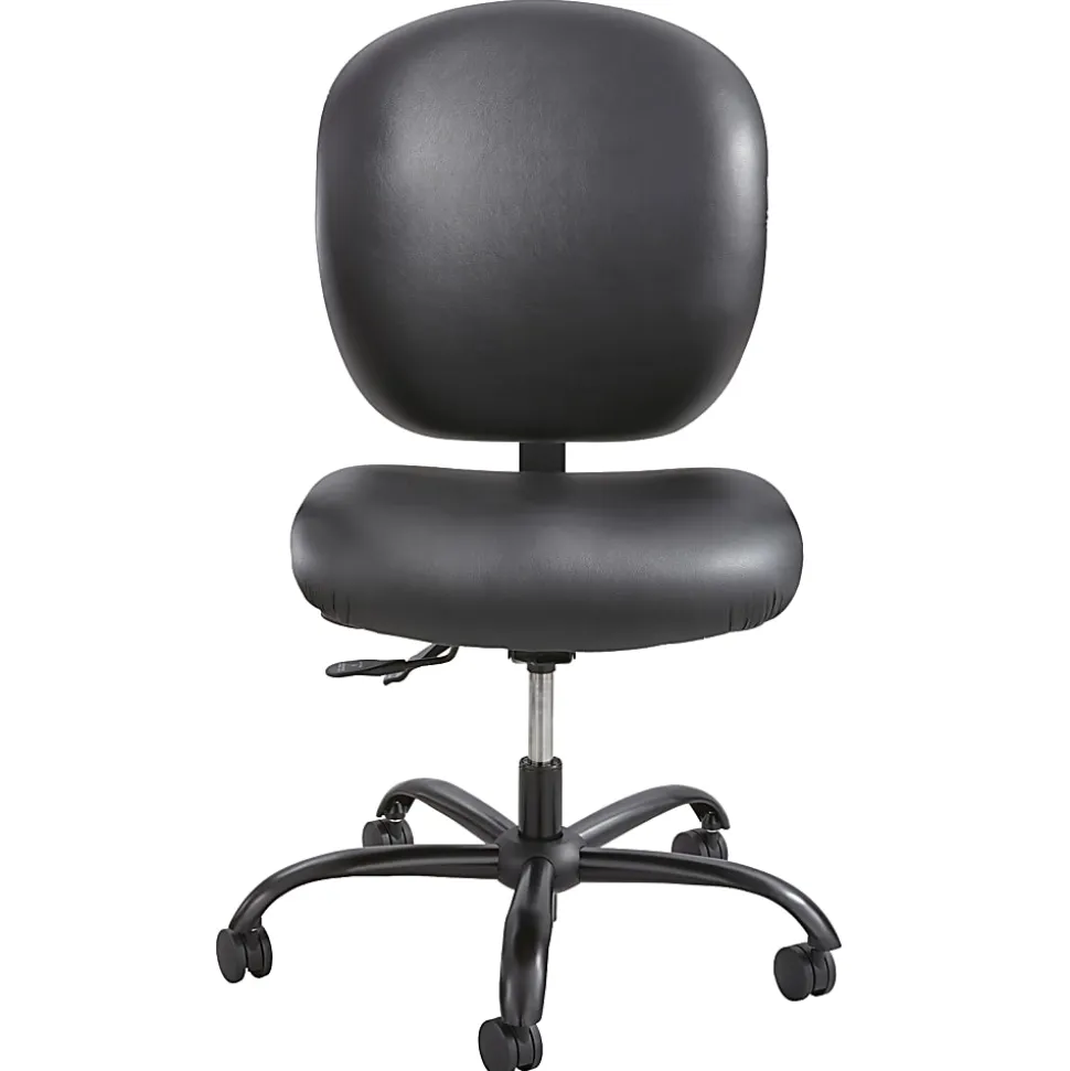 Safco® Alday™ 24/7 Task Chair, Faux Leather, Black
