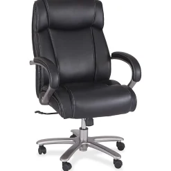 Safco® Big & Tall Bonded Leather High-Back Chair, Black