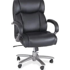 Safco® Big & Tall Bonded Leather Mid-Back Chair, 400 Lb Capacity, Black