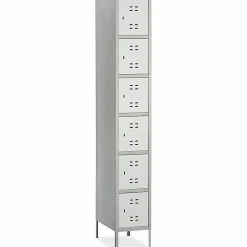 Safco® 6-Box Single-Column 2-Tone Locker With Legs, 78"H x 18"W x 12"D, Gray