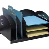 Safco 3 & 3 Combination Rack Desktop Organizers - 6 Compartment(s) - 3 Divider(s) - 3 Tier(s) - 8.25"x16.25"x 11.25" Depth - 3167BL