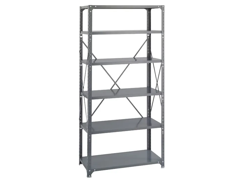 Safco® Commercial Steel Shelf Pack, 75"H x 36"W x 18"D, 6 Shelves, Gray