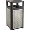 Safco Evos Series Steel Waste Receptacle, 38-Gallon, Black/Gray