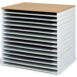 Safco® Giant Stack Trays, 3"H x 39"W x 26"D, White, Pack Of 2