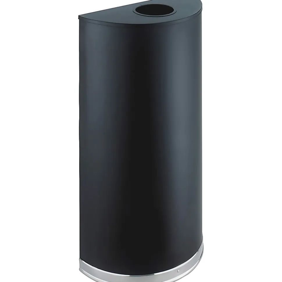 Safco® Half-Round Receptacle, 12.5 Gallons, Black