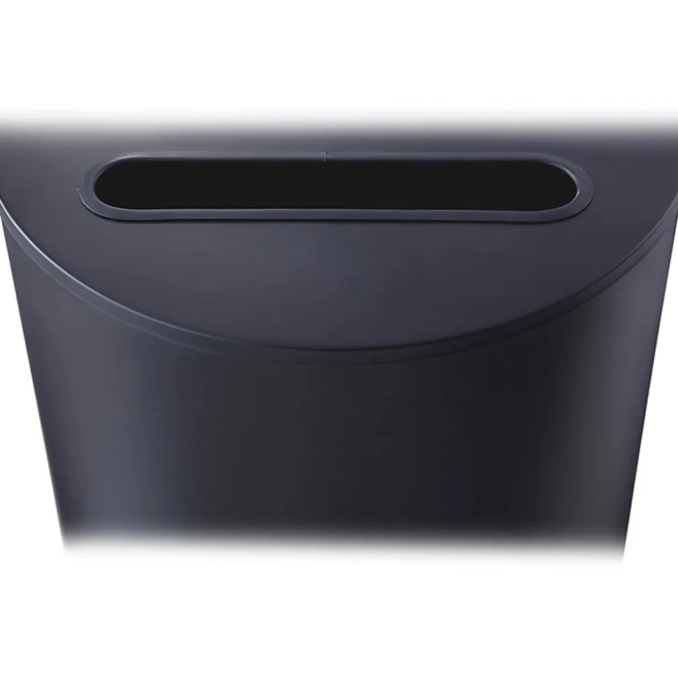 Safco® Half-Round Receptacle, 12.5 Gallons, Black