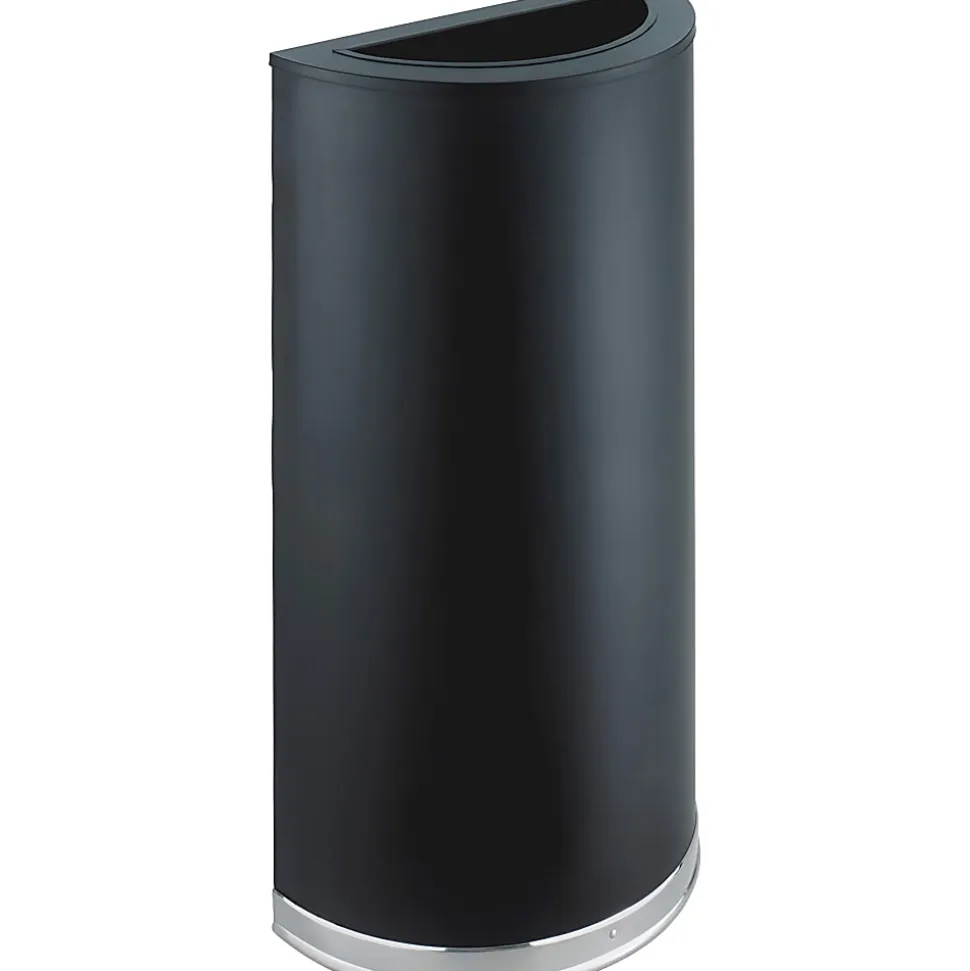 Safco® Half-Round Receptacle, 12.5 Gallons, Black