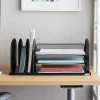 Safco® Horizontal Mesh Desk Organizer, 8 1/4"H x 19 1/2"W x 11 1/2"D, Black