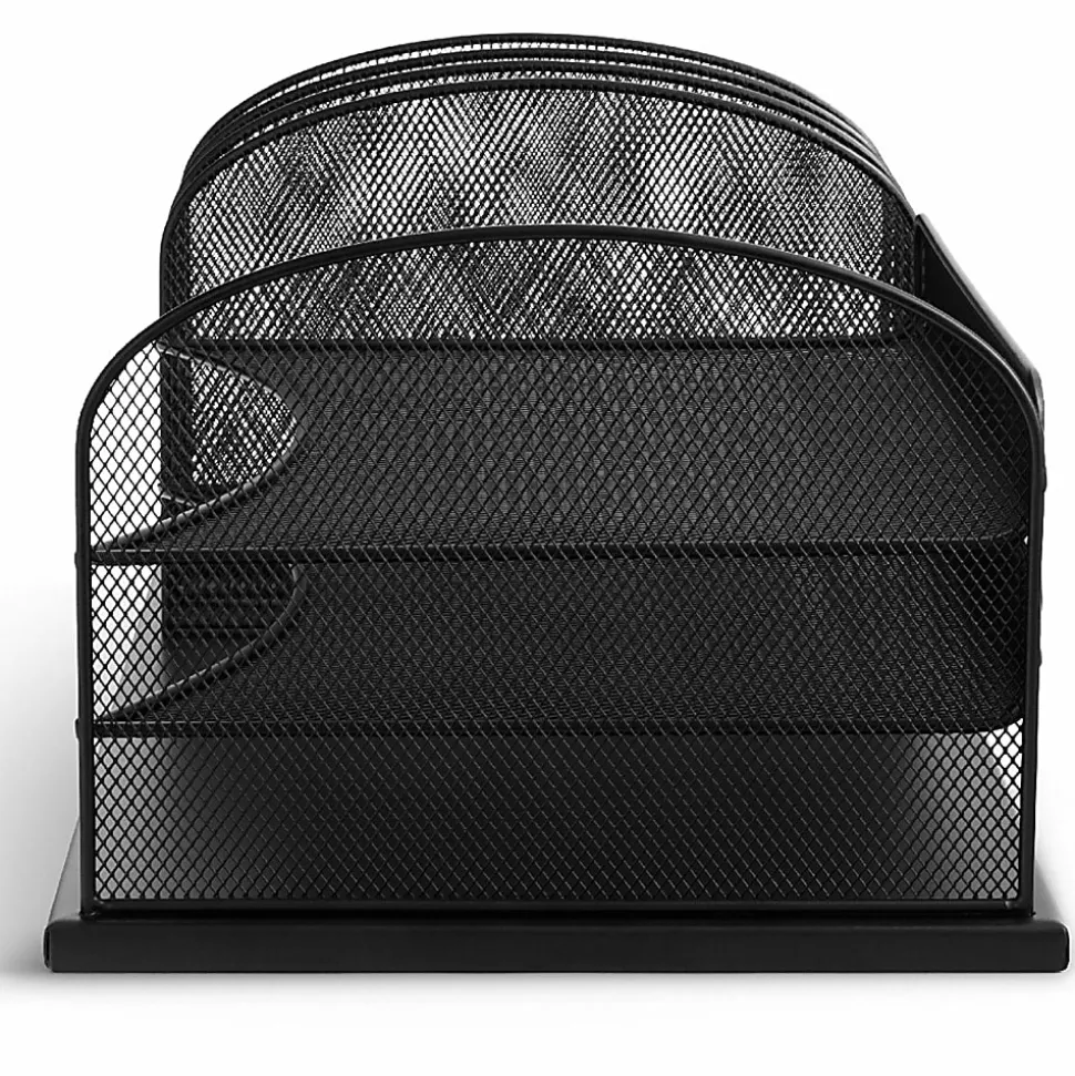 Safco® Horizontal Mesh Desk Organizer, 8 1/4"H x 19 1/2"W x 11 1/2"D, Black
