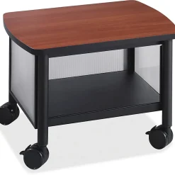 Safco® Impromptu Under-Table Printer Stand, 14 1/2"H x 20 1/2"W x 16 1/2"D, Black/Cherry