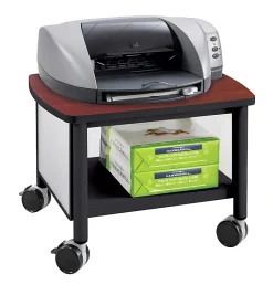 Safco® Impromptu Under-Table Printer Stand, 14 1/2"H x 20 1/2"W x 16 1/2"D, Black/Cherry