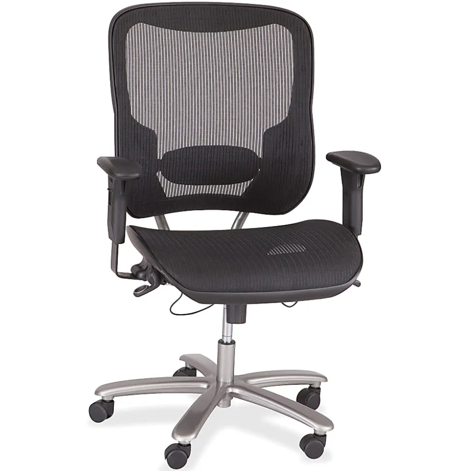 Safco® Lineage™ Big & Tall Mesh Task Chair, Black/Silver