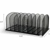 Safco Mesh Desk Organizers, 8 Compartment(s), 2", 8.3"H x 19.3"W x 11.5"D, Desktop, Black, Steel, 1Each