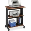 Safco® Muv™ Three Level Adjustable Printer Stand, 35"H x 29 1/2"W x 20"D, Cherry/Black