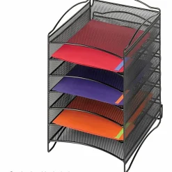 Safco® Onyx™ 6-Compartment Mesh Literature Organizer, Black