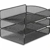 Safco® Onyx Cubicle Panel Triple Letter Tray, 9 1/4" x 11 3/4" x 8", Black