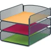 Safco Onyx Letter Tray, 3 Compartment(s), 8"H x 9.25"W x 11.75"D, Desktop, Blue, Steel