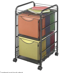 Safco® Onyx Mesh File Cart With 2 File Drawers, 27-1/2