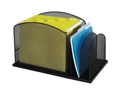 Safco® Onyx Mesh Hanging File Desk Organizer With 2 Upright Sections, 11 1/2