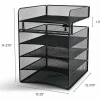 Safco® Onyx™ Mesh Hanging Organizer, 5-Section Horizontal, Black