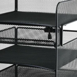 Safco® Onyx™ Mesh Hanging Organizer, 5-Section Horizontal, Black
