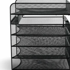 Safco® Onyx™ Mesh Hanging Organizer, 5-Section Horizontal, Black