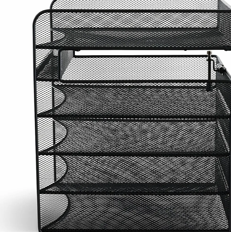 Safco® Onyx™ Mesh Hanging Organizer, 5-Section Horizontal, Black