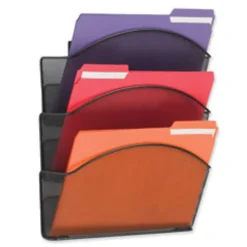 Safco® Onyx Mesh Letter-Size Triple Wall Pocket, 17 1/4