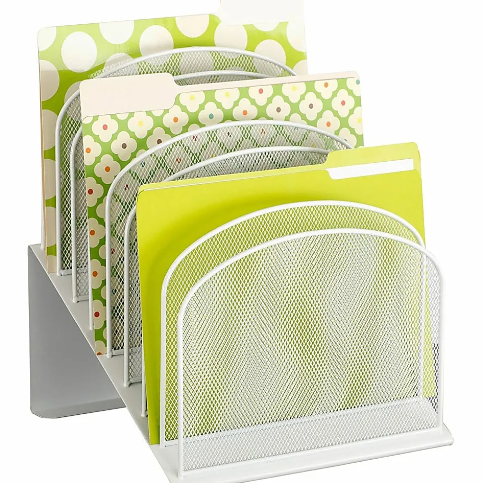 Safco® Onyx Wire Mesh 8-Tier Desktop Organizer, 14"H x 11 13/16"W x 10 13/16"D, White