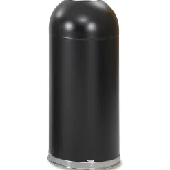 Safco® Open Top Dome Receptacles, 15 Gallons, Black