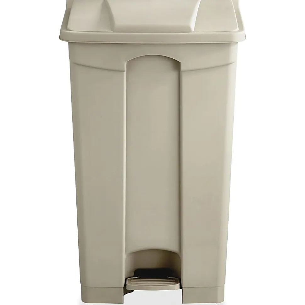 Safco® Plastic Step-On Receptacle, 23 Gallon, Tan