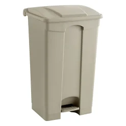 Safco® Plastic Step-On Receptacle, 23 Gallon, Tan