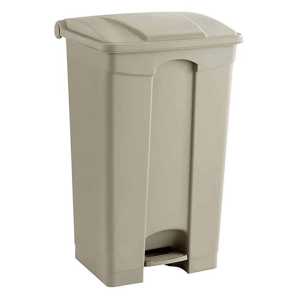 Safco® Plastic Step-On Receptacle, 23 Gallon, Tan
