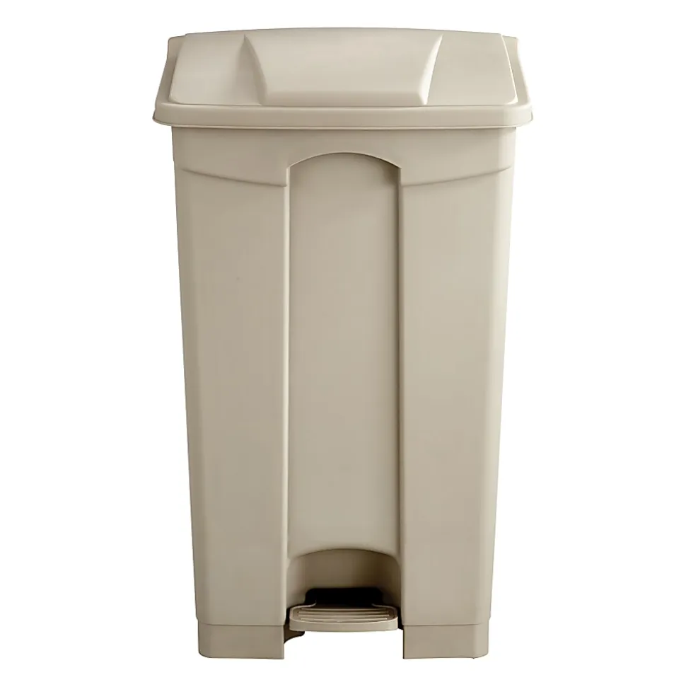 Safco® Plastic Step-On Receptacle, 23 Gallon, Tan