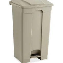 Safco® Plastic Step-On Receptacle, 23 Gallon, Tan