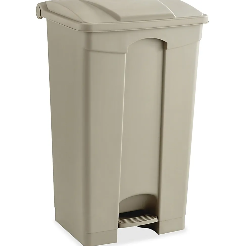 Safco® Plastic Step-On Receptacle, 23 Gallon, Tan