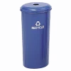 Safco® Round Recycling Receptacle With Lid, 20 Gallons, Blue