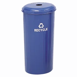 Safco® Round Recycling Receptacle With Lid, 20 Gallons, Blue