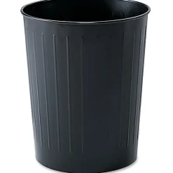 Safco® Round Wastebasket, 5 7/8 Gallons, Black