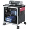Safco® Scoot Desk-Side Printer Stand, 26-1/2"H x 26-1/2"W x 20-1/2"D, Black/Silver