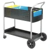 Safco® Scoot™ Mail Cart, 40 3/4"H x 22 1/2"W x 39 1/2"D, Silver/Black
