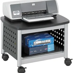 Safco® Scoot™ Under-Desk Printer Stand, 14-1/2"H x 20-1/4"W x 16-1/2"D, Black/Silver