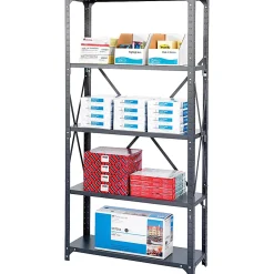 Safco 5-Shelf Commercial Steel Shelving Kit, Dark Gray
