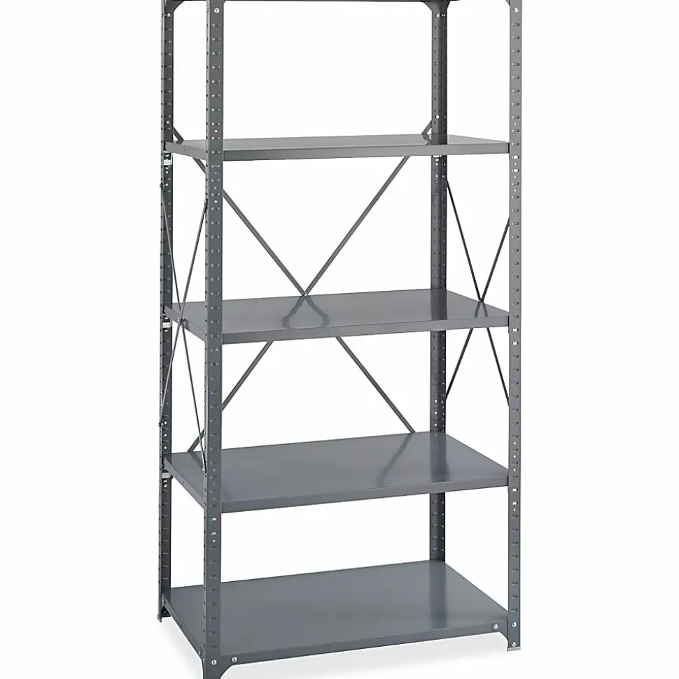 Safco 5-Shelf Commercial Steel Shelving Kit, Dark Gray