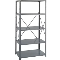 Safco 5-Shelf Commercial Steel Shelving Kit, Dark Gray