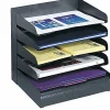 Safco® Steel Desk Tray Sorter, 5 Shelf, 11 1/4"H x 12"W x 9 1/2"D, Black