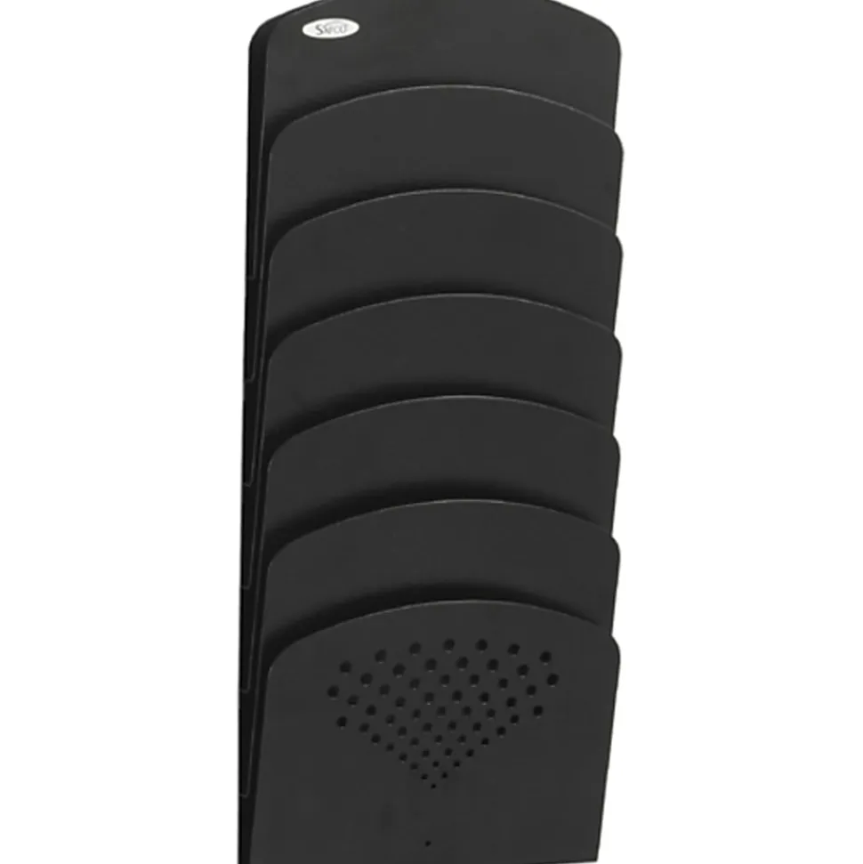 Safco® Steel 7-Pocket Wall Rack, 21 3/4"H x 9 1/2"W x 2"D, Black