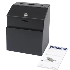 Safco® Steel Suggestion Storage Box, 8 1/2" x 7", Black